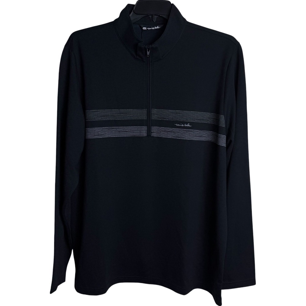 Travis Mathew Mens XXL Black Quarter Zip Golf Pullover NWT